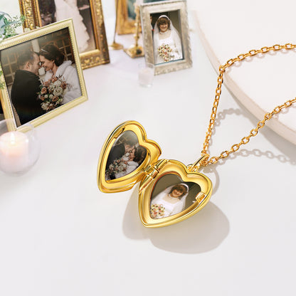 Custom4U Heart Locket Necklace-gold plated