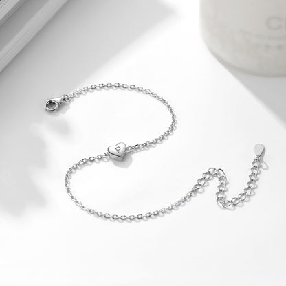 26 Initial Heart Bracelet