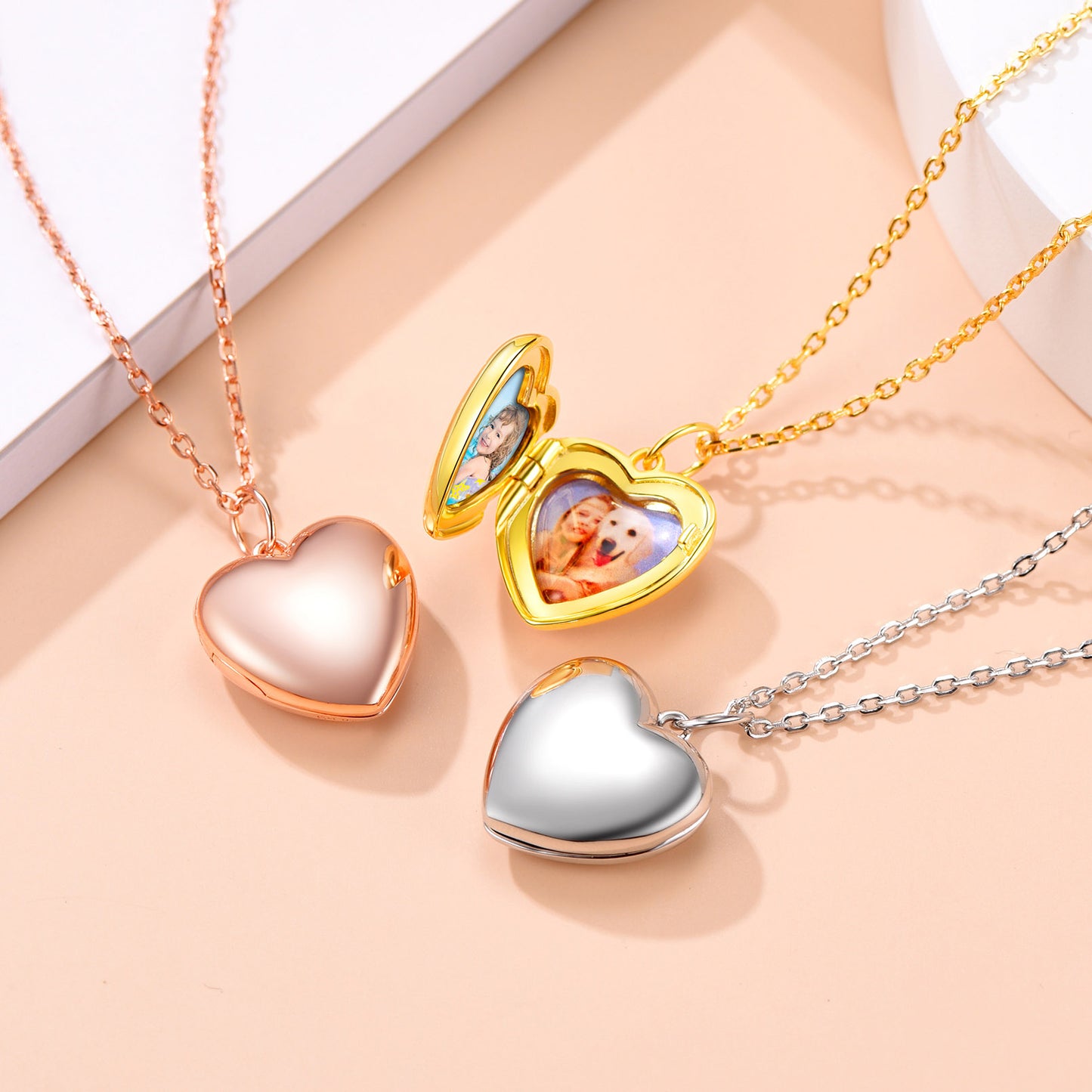 Custom4U Personalized Heart Engraved Locket Necklace