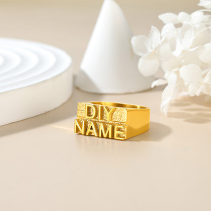 Custom4U Personalized Name Rings  Gold Plated