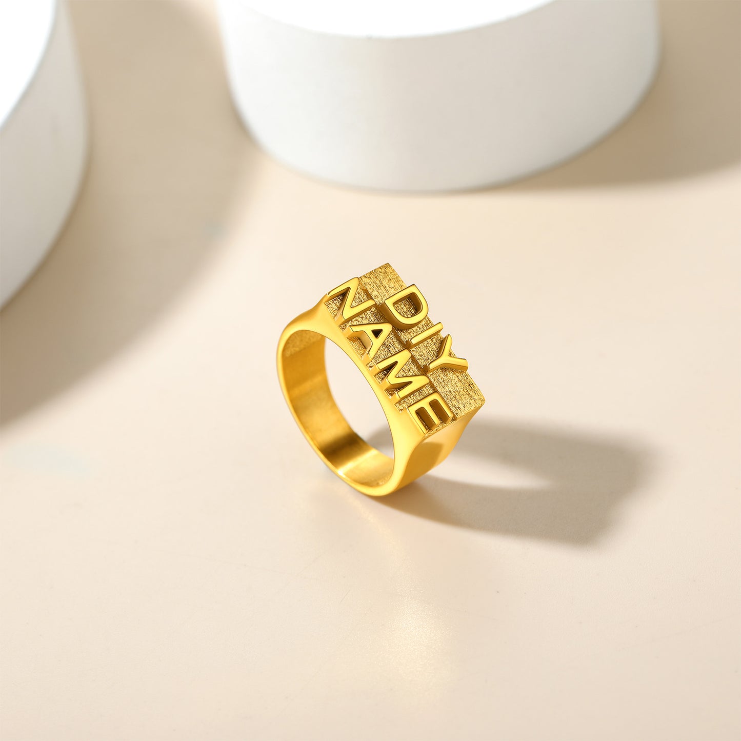 Custom4U Personalized Name Rings Gold Plated