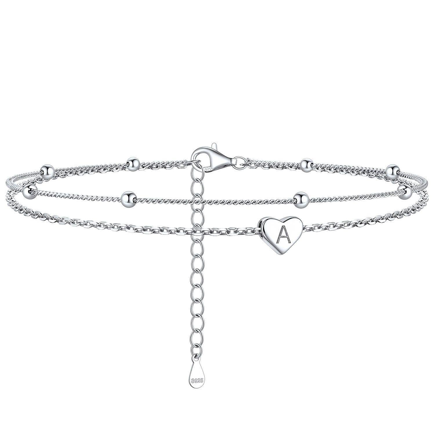 Anklet With Heart Letter A