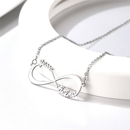 Custom4U Personalized Infinity Name Necklace-steel