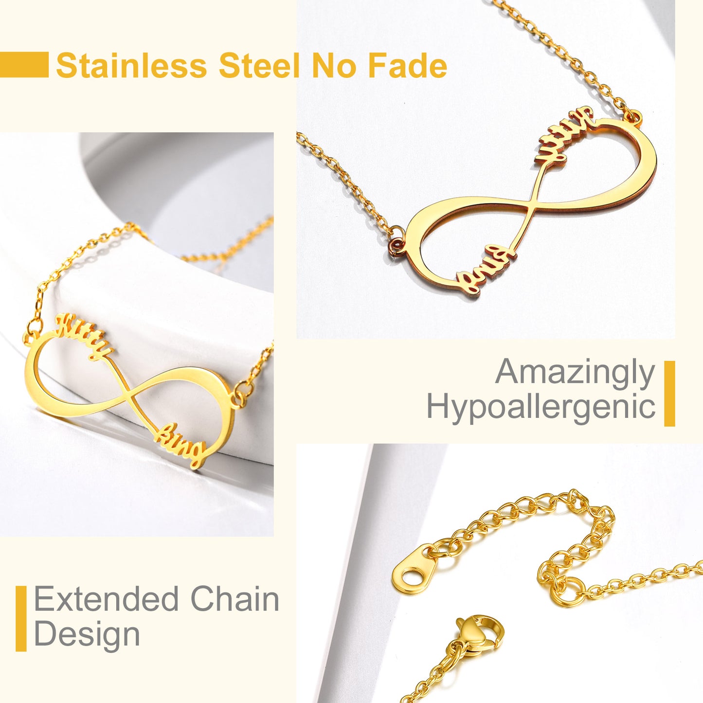 Custom4U Personalized Infinity Name Necklace