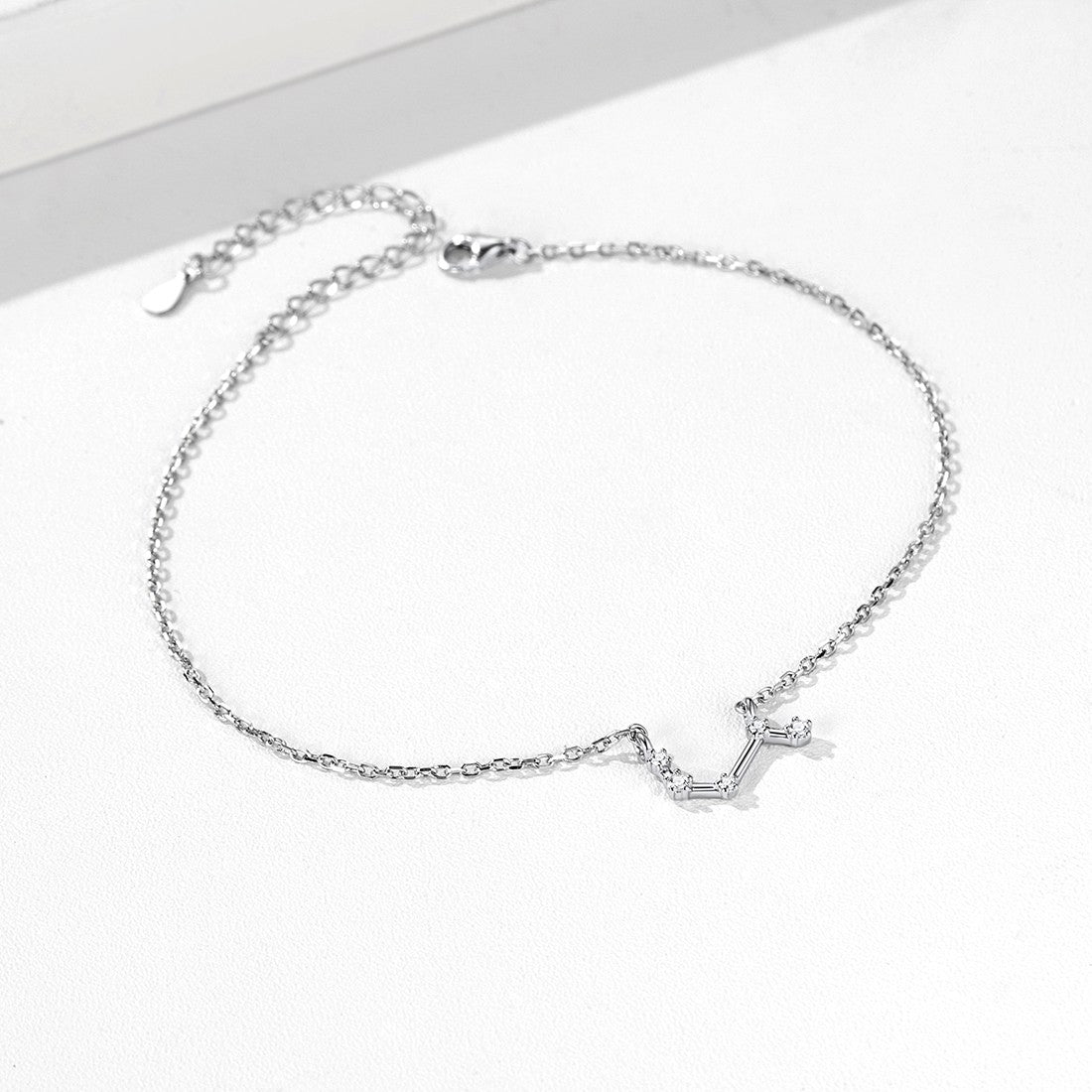 Custom4U 925 Sterling Silver Zodiac Anklet for Women