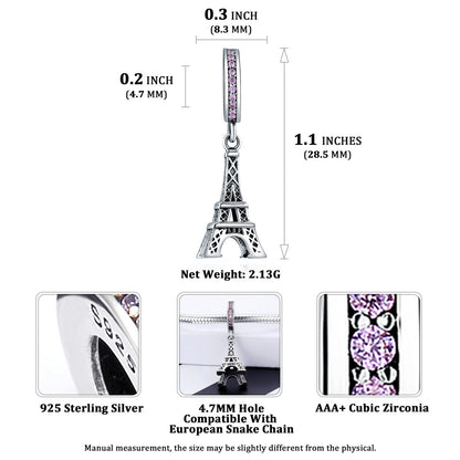 Custom4U  Eiffel Tower Bead Charms Pendant