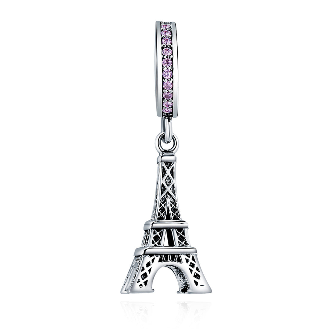 Custom4U Personalized925 Sterling Silver Eiffel Tower Pendant Fit Bracelet or Necklace