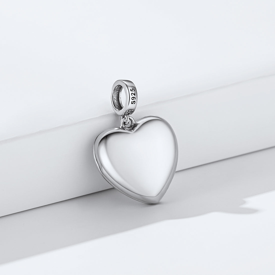Custom4U Heart Photo Charms For Bracelets-silver