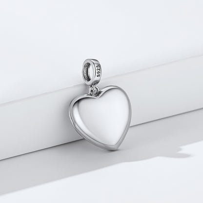 Custom4U Heart Photo Charms For Bracelets-silver