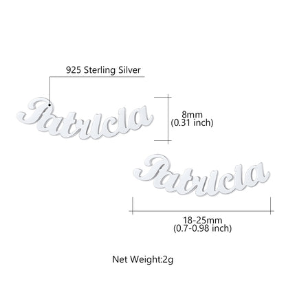 Custom4U Personalized 925 Sterling Silver Name Letters Stud Earrings