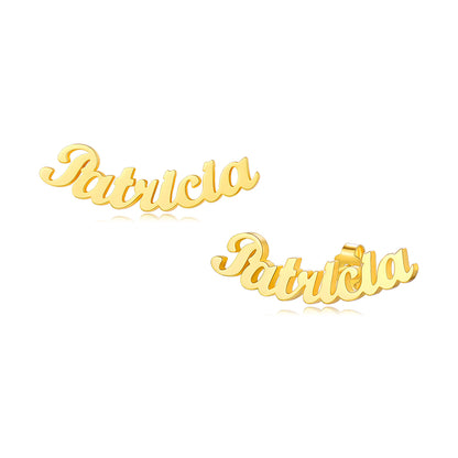 Custom4U Personalized Gold Plated Name Letters Stud Earrings