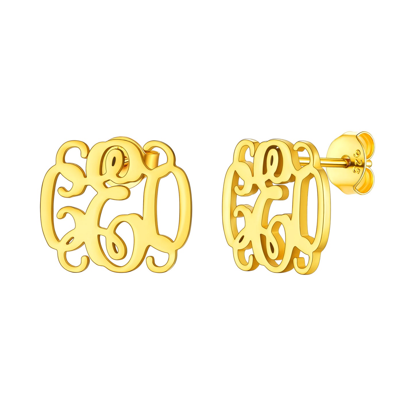 Custom4U Gold Plated Stud Earrings