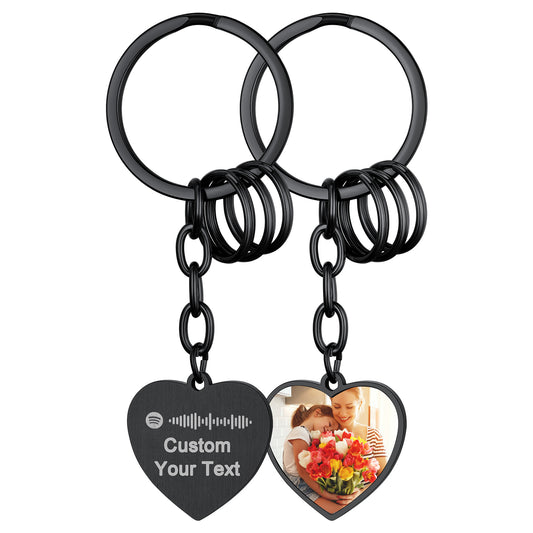 Custom4U Spotify Code Keychain Engraved with Picture