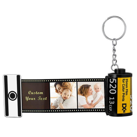 Custom4U Personalized Camera Film Roll Keychain with 5/10/15 Photos