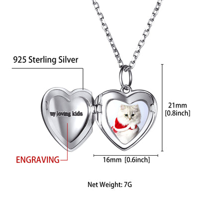 Custom4U Heart Locket Necklace-Dimension figure