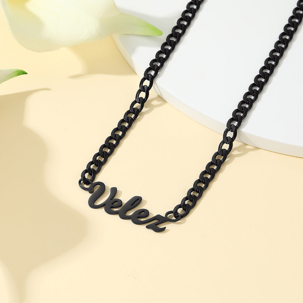 Custom4U Personalized Cuban Chain Necklace for Women Men