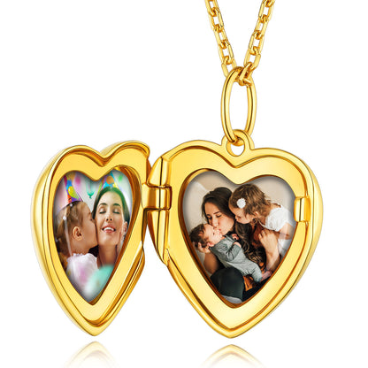 Custom4U Heart Locket Necklace-gold
