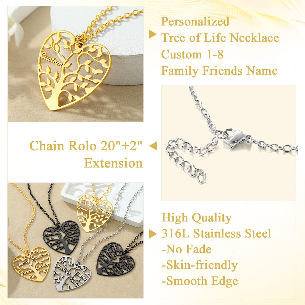 Custom4U  Customized Tree Of Life Necklace