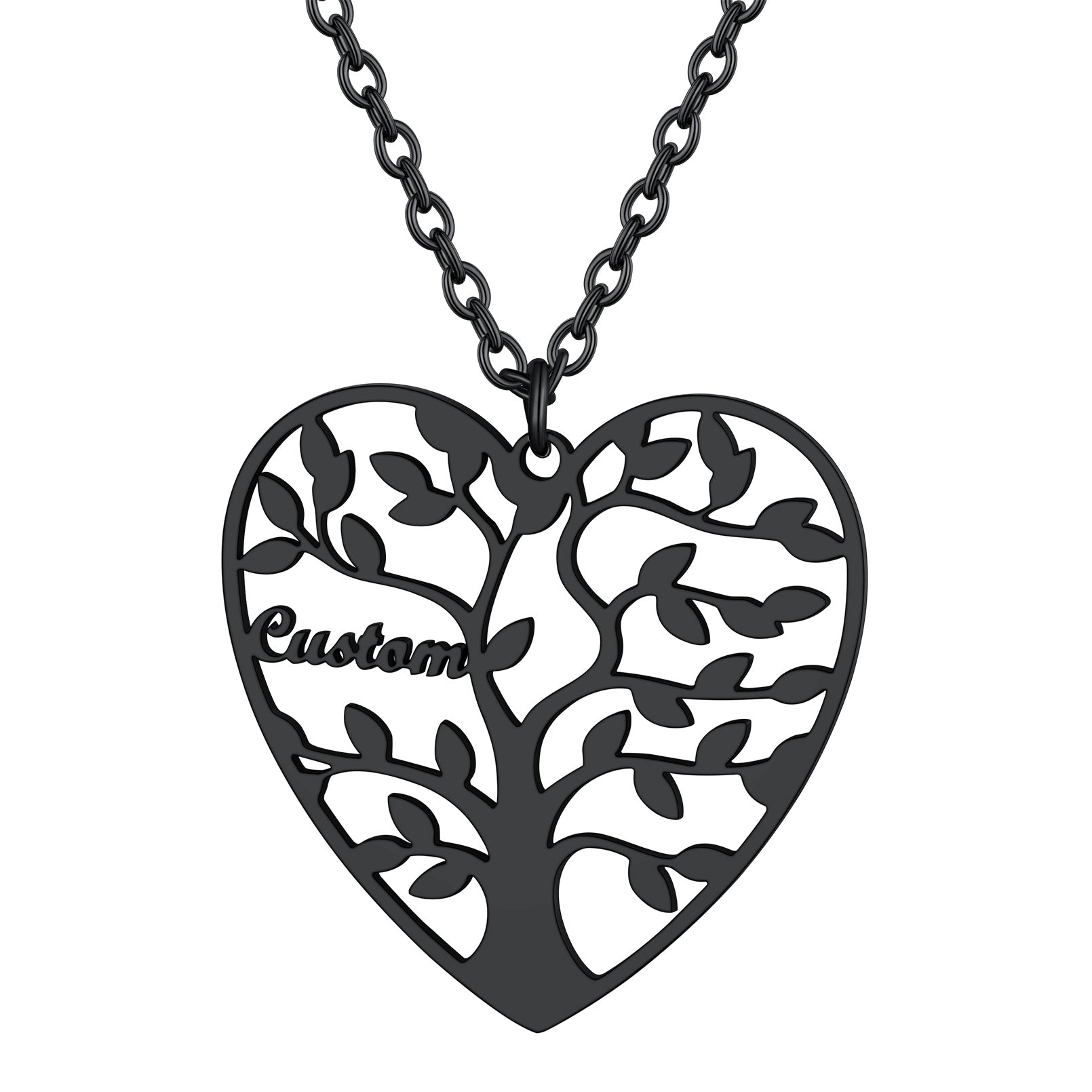 Custom4U Tree Of Life Necklace-1 name-black