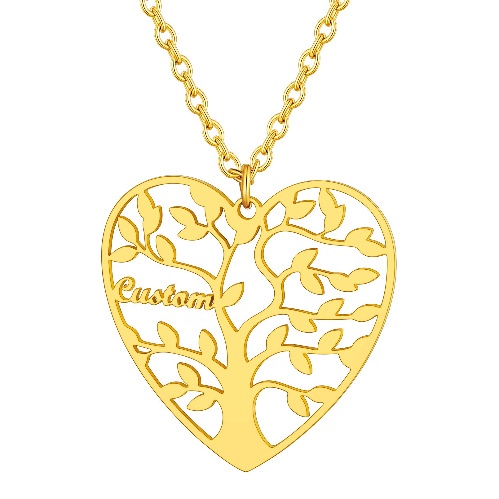 Custom4U Tree Of Life Necklace-1 name-gold