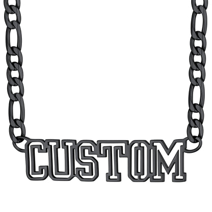 Custom4U Gold Plated Personalized Name Figaro Chain Necklace