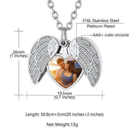 Custom4U Personalized Heart Locket Necklace-Dimension Figure