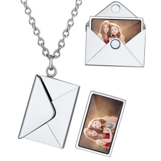 Custom4U Personalized Envelope Necklace with Photo for Pet Lover