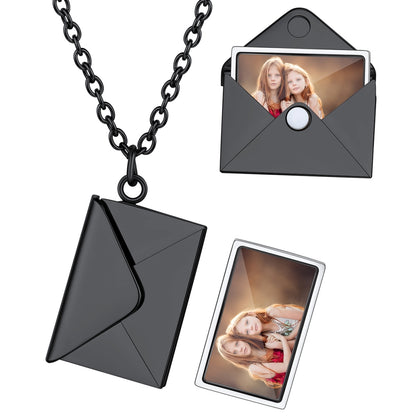 Custom4U Personalized Envelope Necklace with Photo for Pet Lover