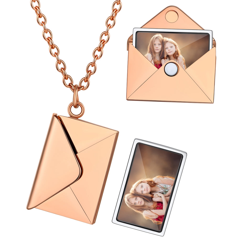 Custom4U Personalized Envelope Necklace with Photo for Pet Lover