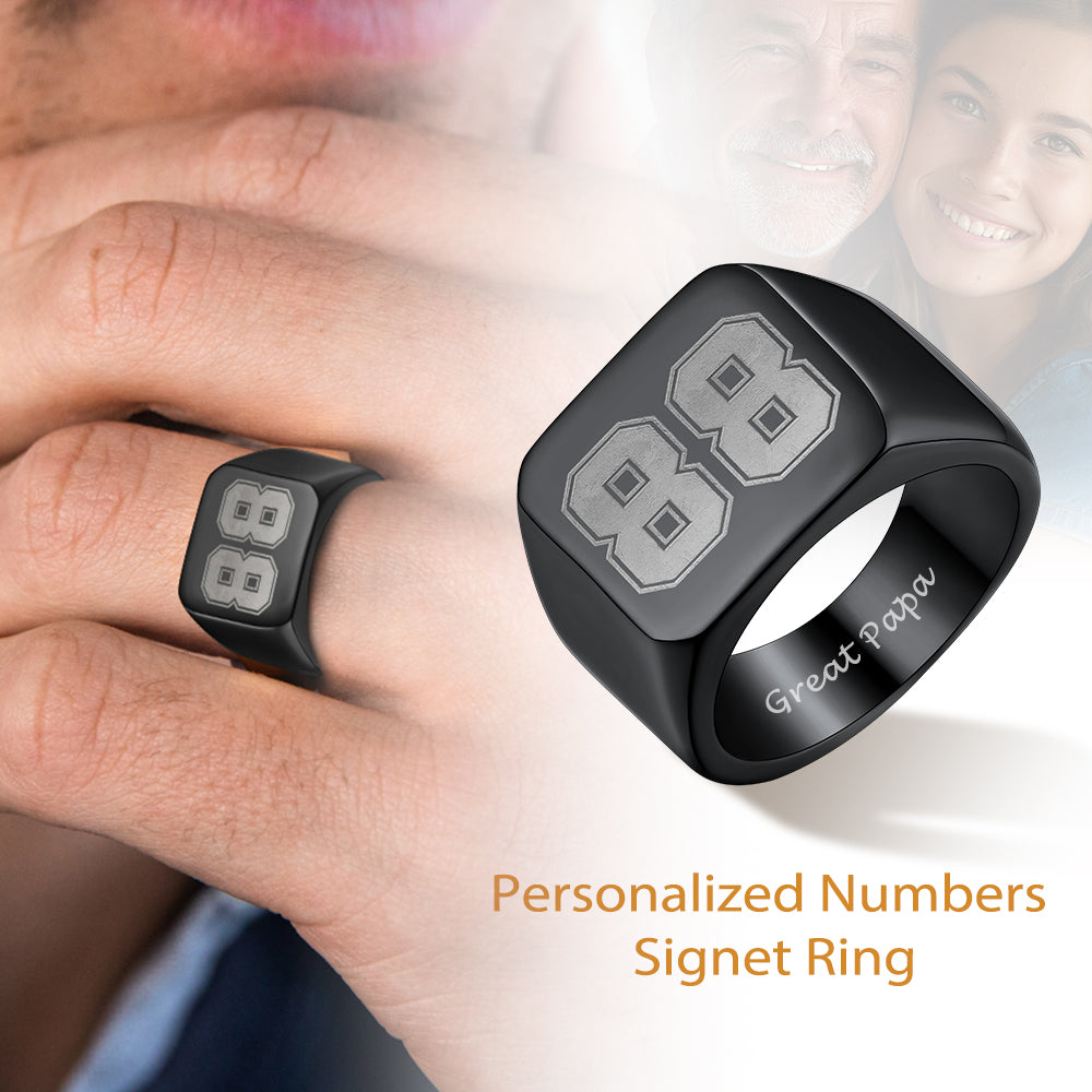 Numbers signet Ring