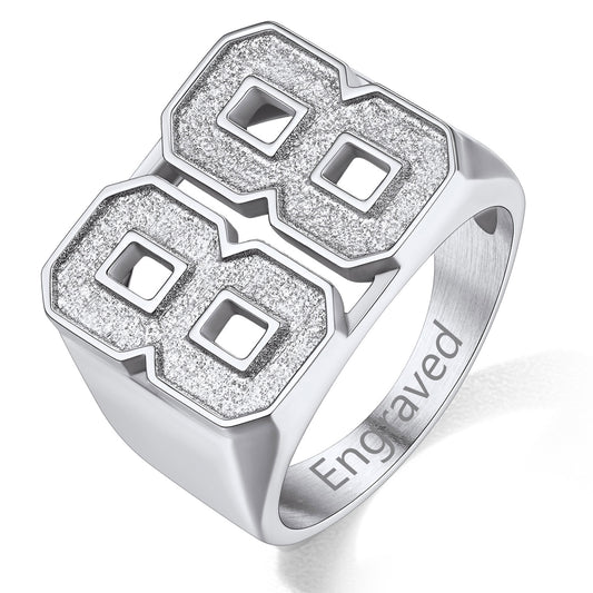 Custom4U Personalized 3D Priniting Number Signet Ring