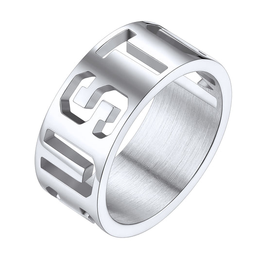 Custom4U Name Engrave Spinner Ring-9mm width-Steel