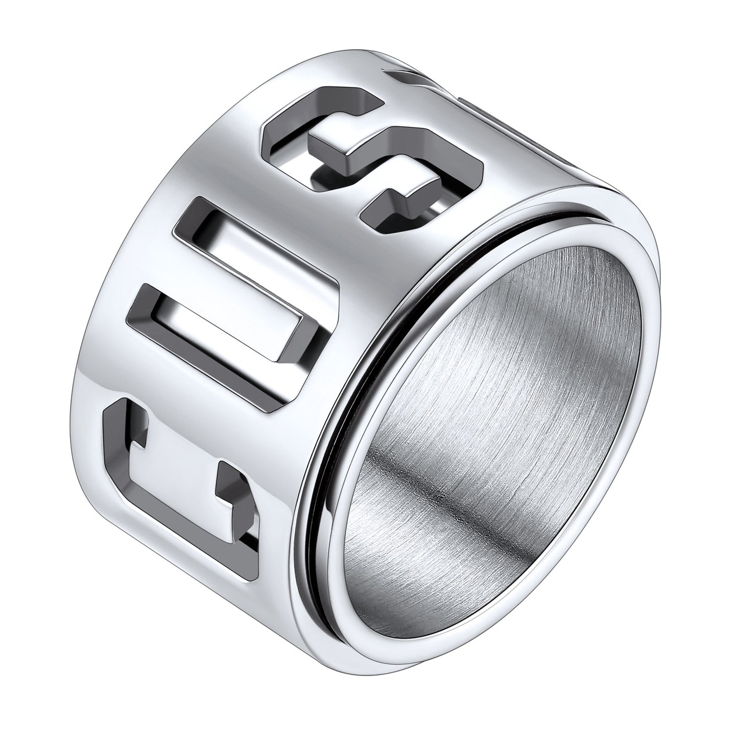 Custom4U Steel 15mm Personalized Spinner Anti-stress Ring