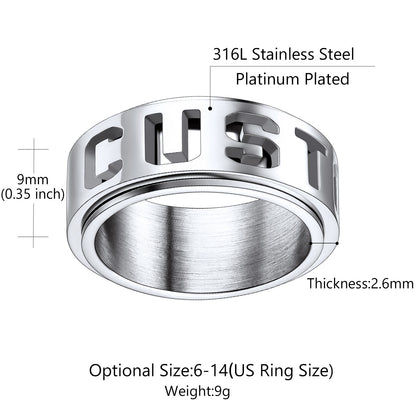 Custom4U 9mm Wide Ring-Dimension Figure