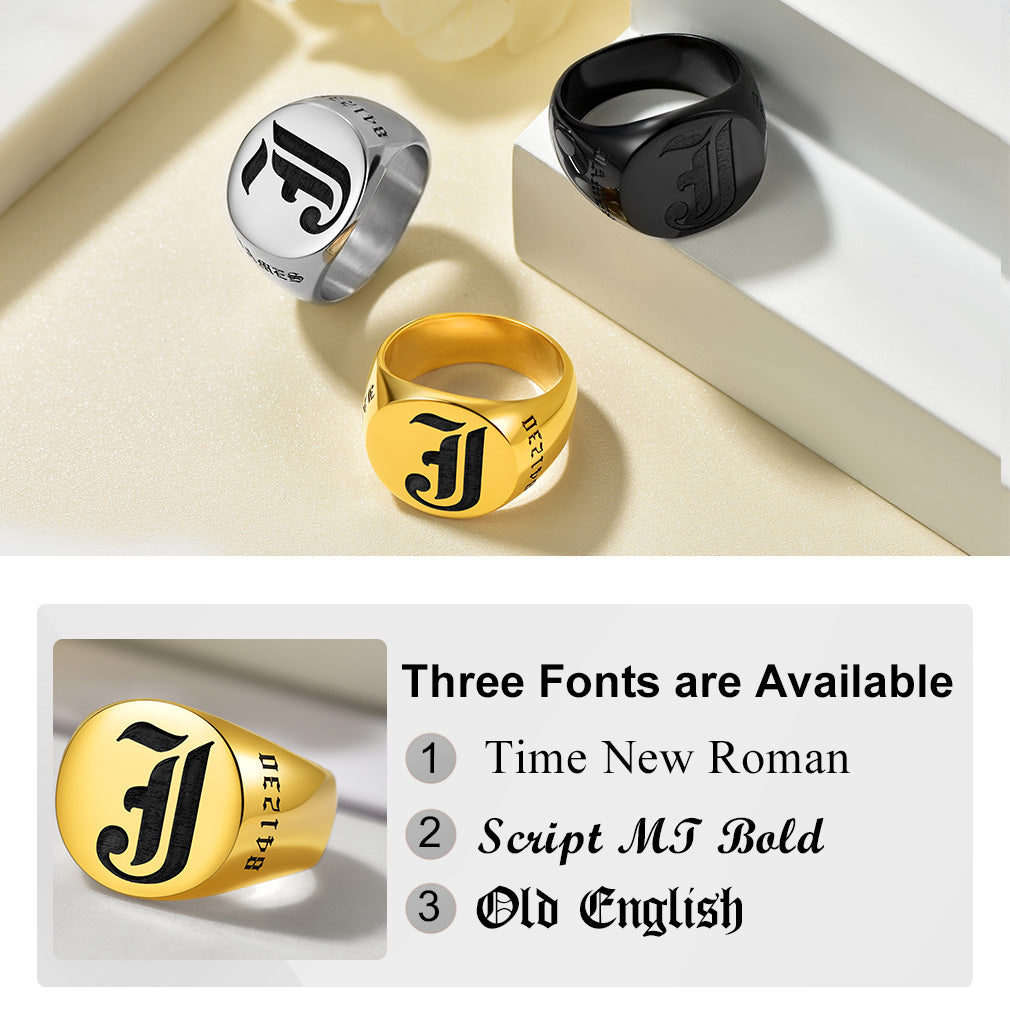 Custom4U Customized-Name-Engraved-Rings -3 fonts available