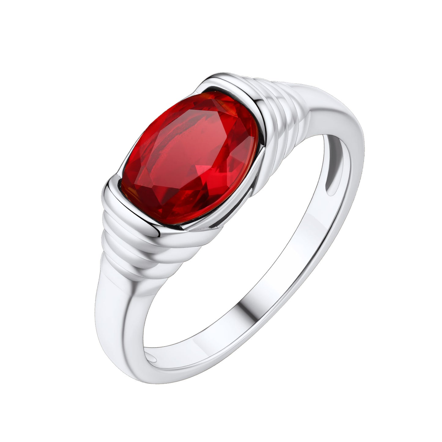 Custom4U Sterling Silver Birthstone Band Ring for Women