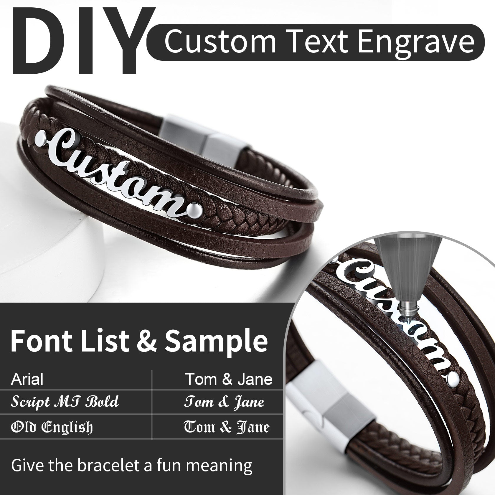 Custom4U Leather Bracelet