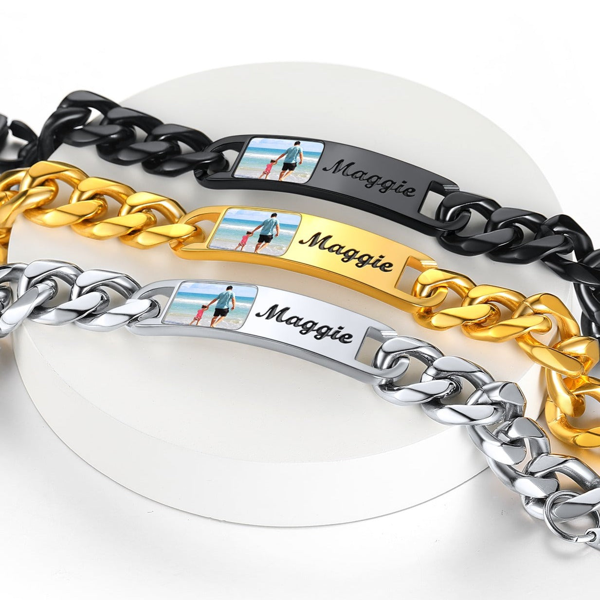 Custom4U Customized Name Cuban Chain Bracelet