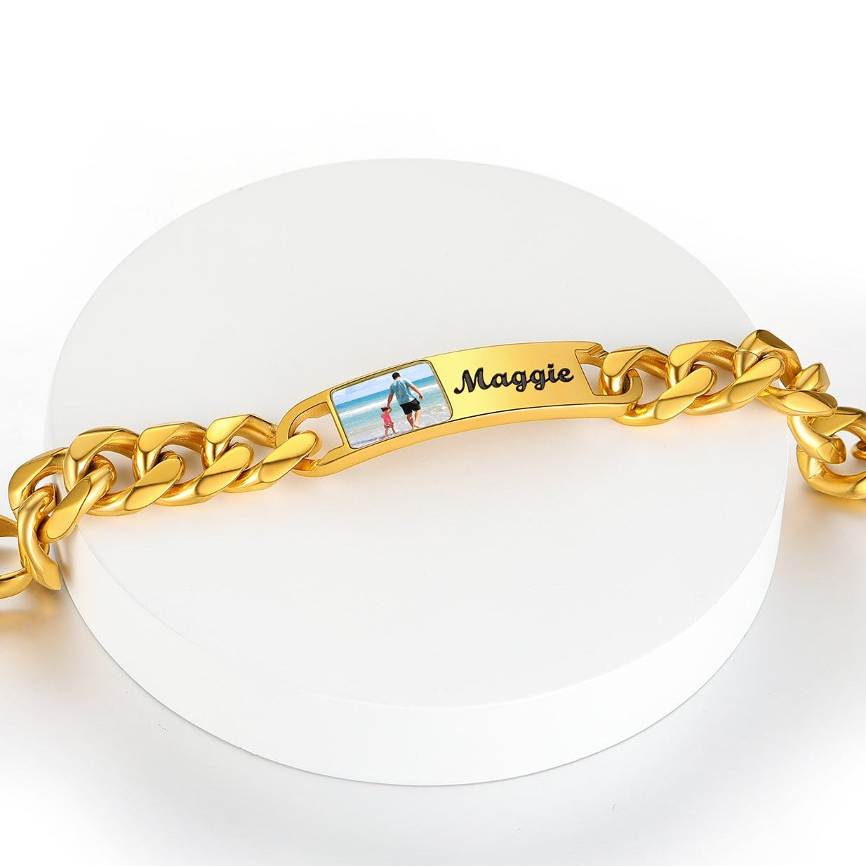 Custom4U Customized Name Cuban Bracelet Gold plated