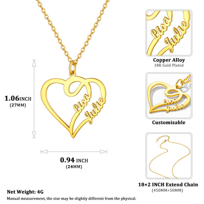 Custom4U Name Gold Plated  Pendant Necklace-Dimension figure