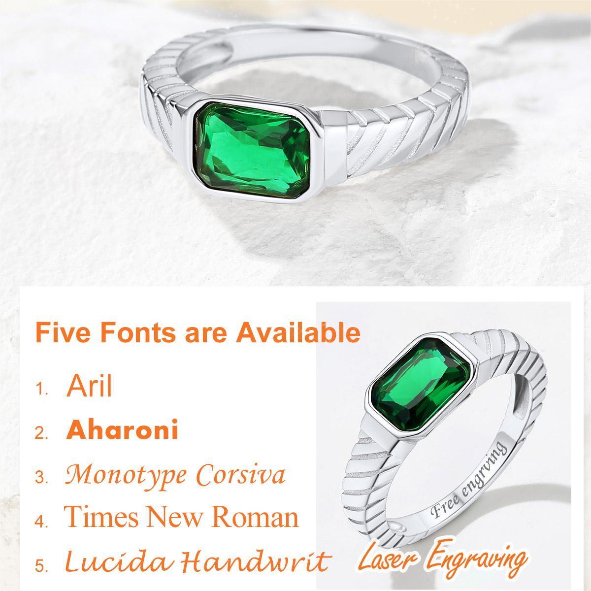Custom4U Birthstone Ring 2 Font Available