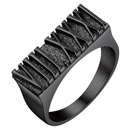 Custom4U Black Personalized Roman Numerals Ring