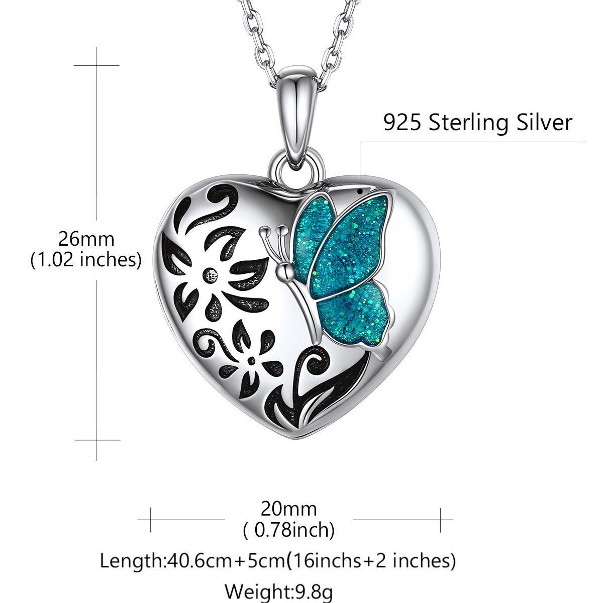 Custom4U Butterfly Locket Picture Engraved Necklace Size