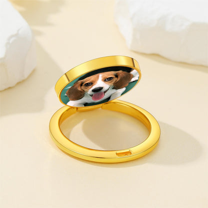 Custom4U Cell Phone Ring Holder with Photo Gold