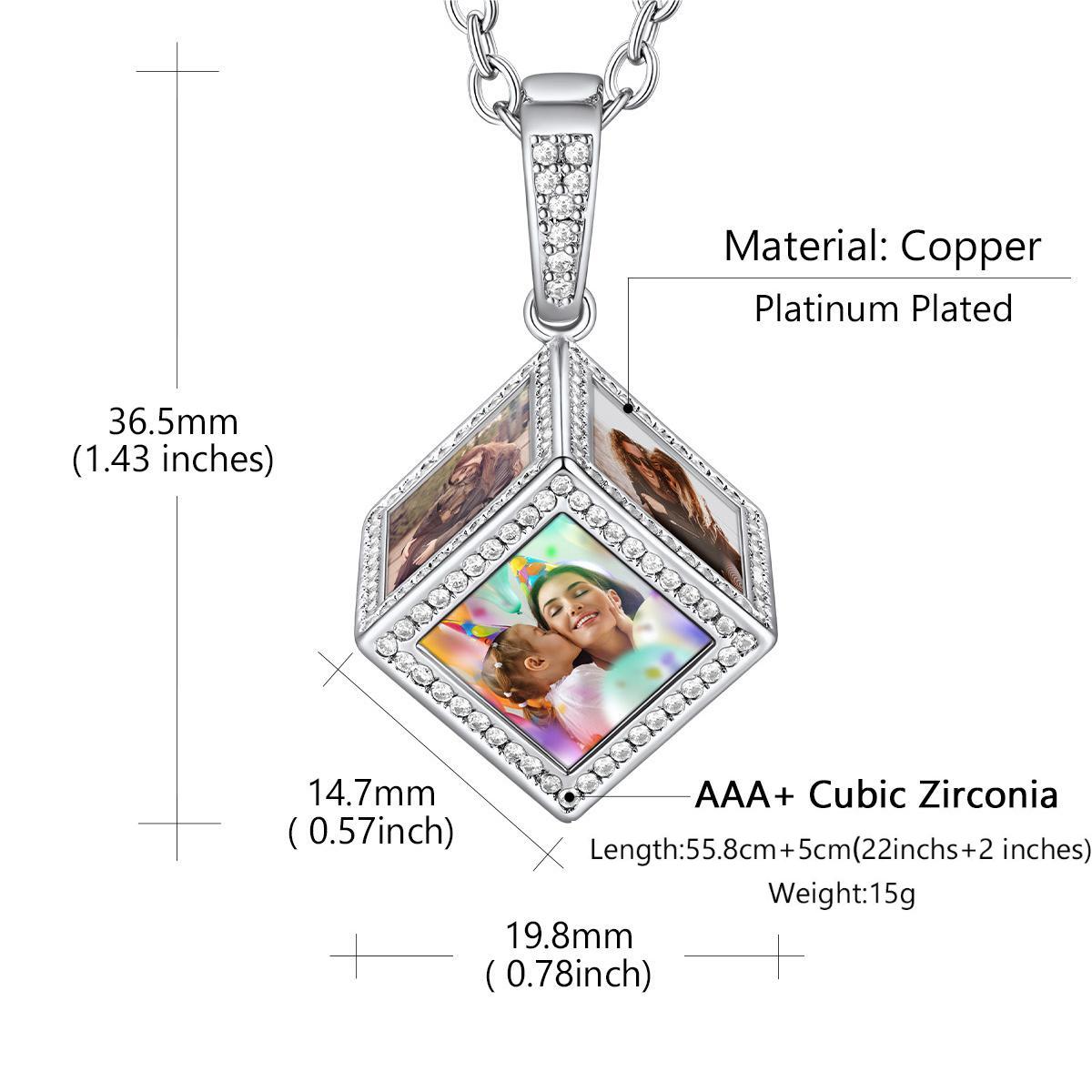 Custom4U Cube Picture Necklace Size