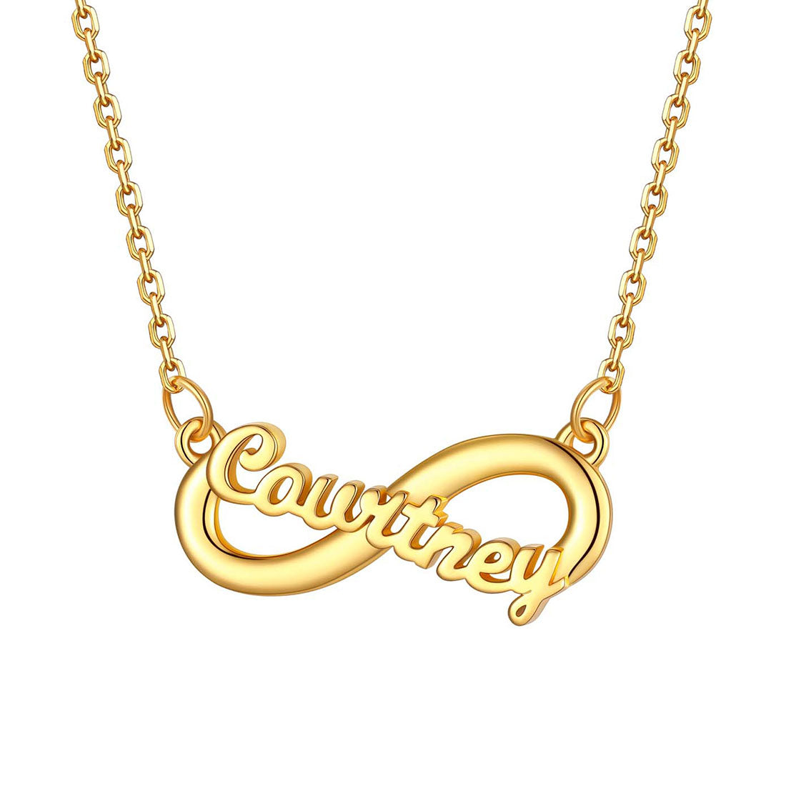 Custom4U Cusotm Name Infinity  Necklace For Women Gold