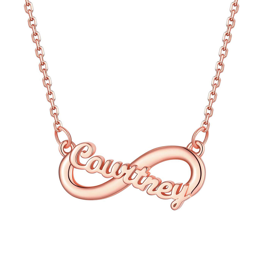 Custom4U Cusotm Name Infinity  Necklace For Women Rose Gold