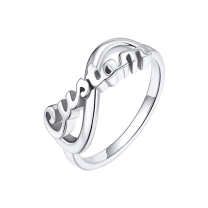 Custom4U Custom Name Infinity Ring for Women