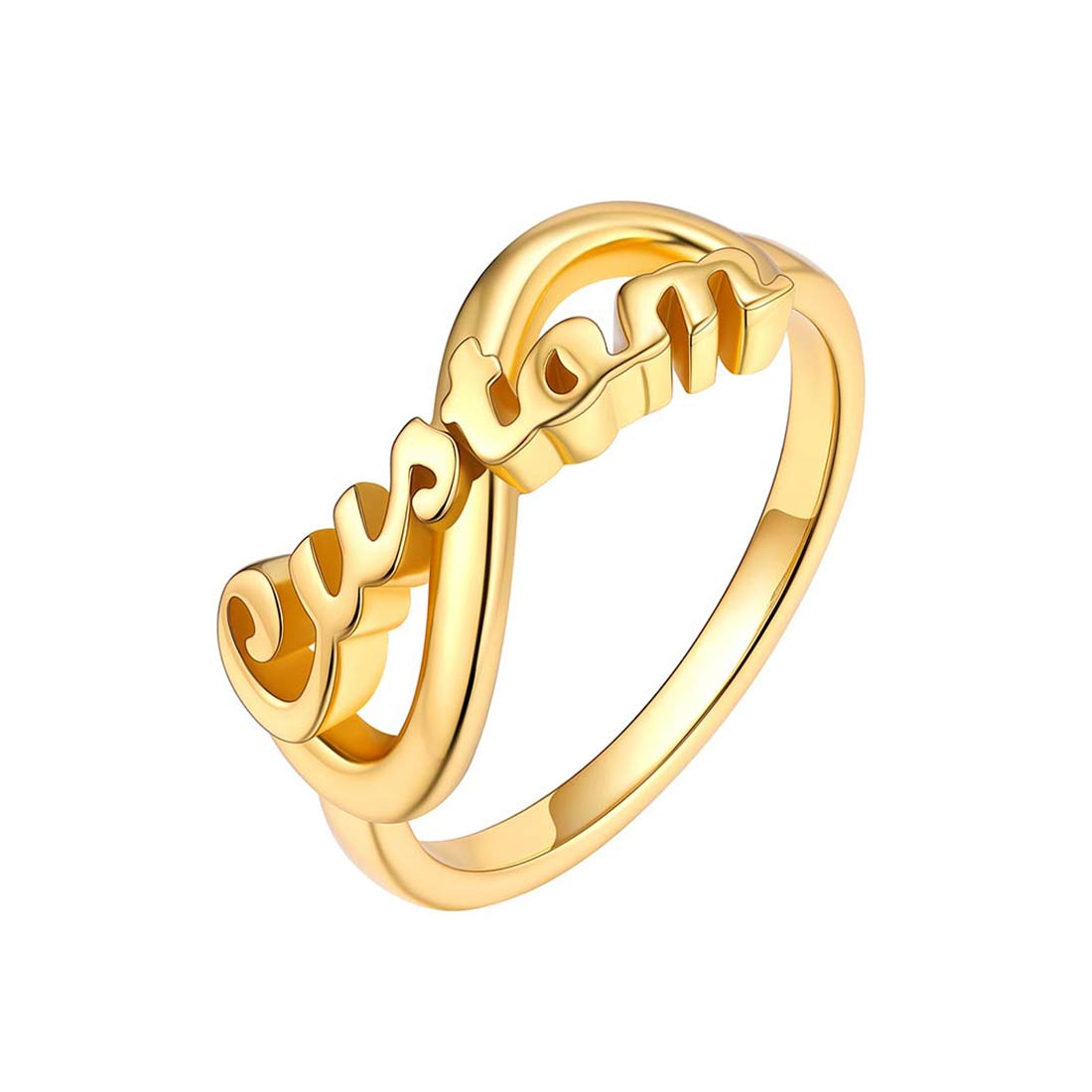 Custom4U Custom Name Infinity Ring for Women Gold