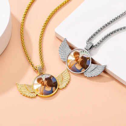 Custom4U Customized Angel Wings Necklace